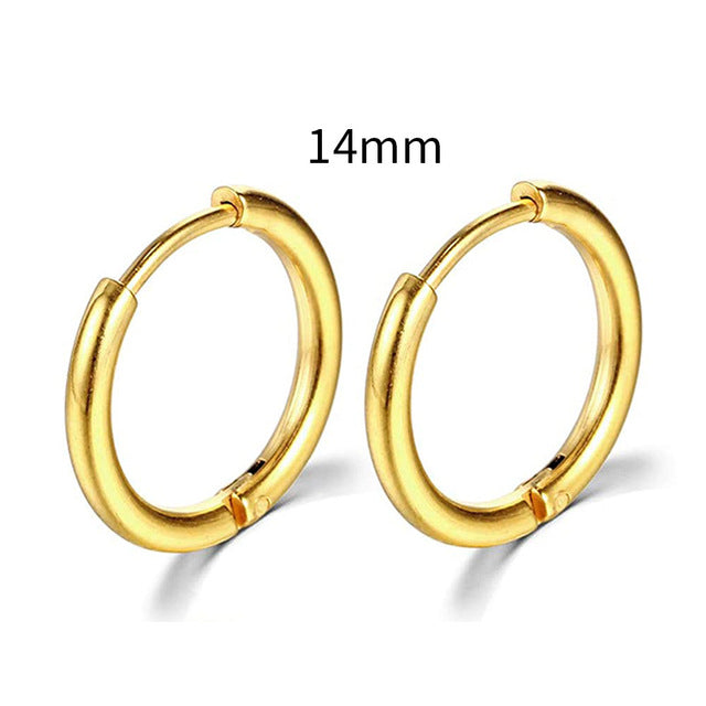 2022 New Simple Stainless Steel Gold Small Hoop Earrings for Women Men Cartilage Ear Piercing Jewelry Pendientes Hombre Mujer